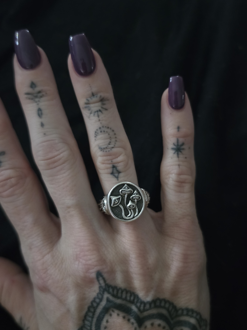 Clocks And Colours Silver Mushroom Motif Statement Ring - Offers Welcome!